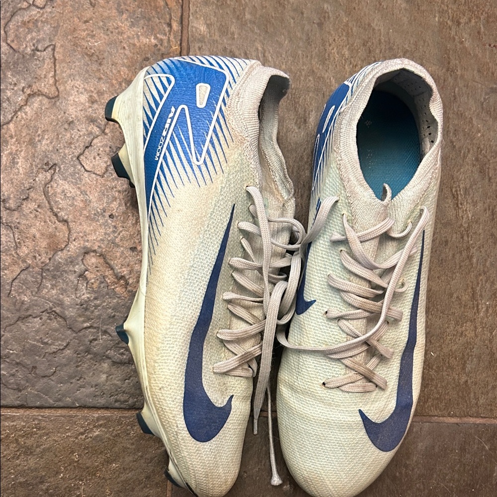 Nike Blue and White Soccer cleats